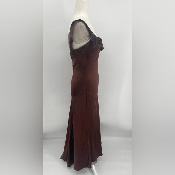 Ralph Lauren Collection Vintage Silk Gown Dress Embroidered Maxi 90s Slip Formal - Picture 10 of 15